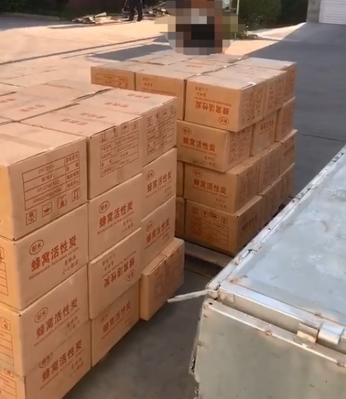 蜂窩活性炭4個立方山東已到貨